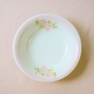 Main Plate Bird Pottery Rose Fruits Made in Japan