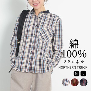 Button Shirt/Blouse Long Sleeves Plaid
