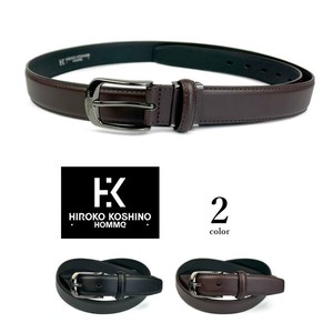 全2色 HIROKO KOSHINO（ヒロコ コシノ） 本革 ブラックチタンバックル ベルト ロングサイズ(hhbp010)