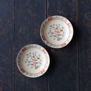 粟田花鳥絵 3.5寸豆皿 小鉢 小皿 食器 陶磁器  [日本製/有田焼/和食器]