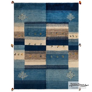 ギャッベ　ペルシャ　イラン　オーガニックウール　絨毯　ラグサイズM（約150×200cm）　G1153　145×194cm
