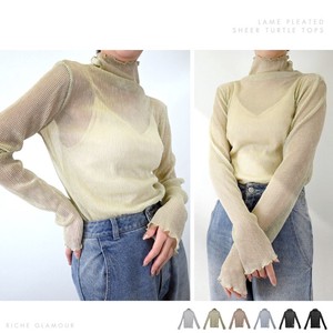 T-shirt Tops Lame-pleated 【2024NEW】
