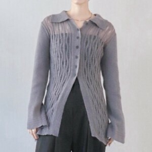 [SD Gathering] Sweater/Knitwear Slit Cardigan Sweater Openwork
