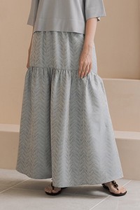 【2024春夏新作】フェザー風ジャガード柄 マーメイドライン スカート