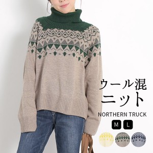 Sweater/Knitwear Knitted Long Sleeves Turtle Neck Nordic Pattern