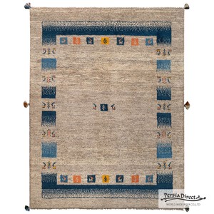 ギャッベ　ペルシャ　イラン　オーガニックウール　絨毯　ラグサイズM（約150×200cm）　G1162　153×196cm