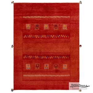 ギャッベ　ペルシャ　イラン　オーガニックウール　絨毯　ラグサイズM（約150×200cm）　G1176　149×198cm