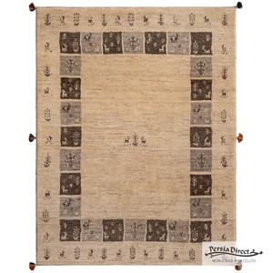 ギャッベ　ペルシャ　イラン　オーガニックウール　絨毯　ラグサイズM（約150×200cm）　G1177　155×200cm