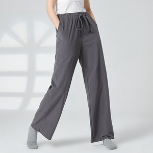 Full-Length Pant Plain Color Unisex Wide Pants