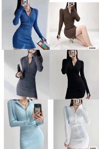 Casual Dress Design Ribbed Knit