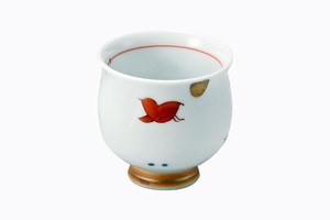 小鳥　ミニ湯呑（赤）【日本製 波佐見焼 磁器 毎日の生活に】
