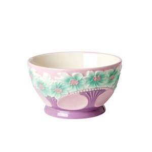 Donburi Bowl Flower Lavender Ceramic