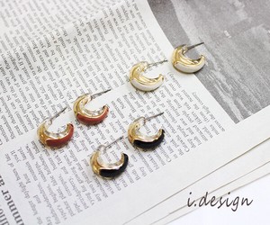 Pierced Earrings Titanium Post Design Bicolor