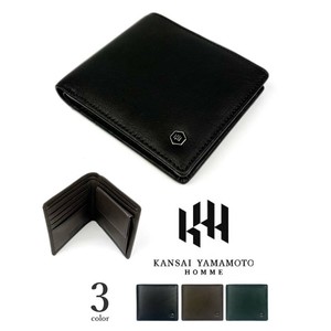 全3色 KANSAI YAMAMOTO(ヤマモト カンサイ)本革 カーフスキン 二つ折り財布 ウォレット（khju004）