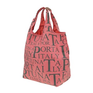 ＃1566-01　Porta Fortuna [ポルタ フォルチューナ]  　英字総柄コンパクトショッピングバッグ