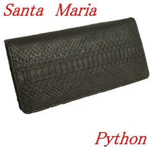 パイソン 財布 メンズ 蛇革 パイソン 長財布ブラック Santa Maria サンタマリア製