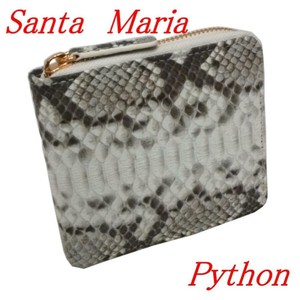 パイソン 財布 蛇革 メンズ 二つ折り ラウンドジップ A104 Santa Maria サンタマリア製