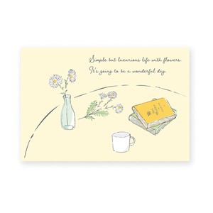 日本製　バラエティーポストカード：花と本