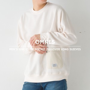 Sweatshirt Pullover Pocket Men's Line Quilt