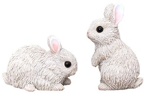白うさぎS14032【ウサギ】オブジェ エクステリア ガーデニング　ラビット置物