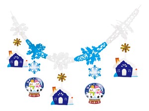 【日本製】淡雪スノーマンガーランド　冬飾り【店舗装飾】
