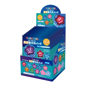 クレヨンしんちゃん　シークレット星型蓄光缶バッジ　ネオン／10個入BOXセット