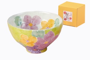 色絵花彩 飯碗【日本製 瀬戸焼 陶器 毎日の生活に】