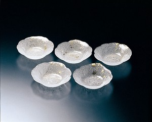 Edo-glass Small Plate Set of 5 Made in Japan