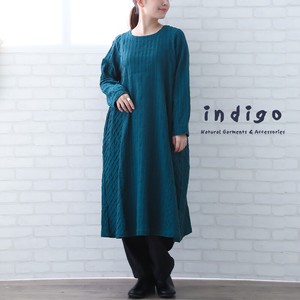Casual Dress Cotton Indigo One-piece Dress Autumn/Winter 2023