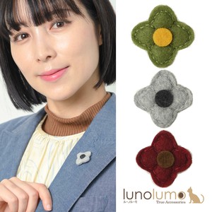 Brooch Red Flower Stitch Nonwoven-fabric