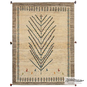 ギャッベ　ペルシャ　イラン　オーガニックウール　絨毯　ラグサイズM（約150×200cm）　G1179　154×206cm