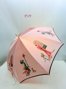 通年新作）雨傘・長傘-婦人　甲州織生地ホグシ織マダム柄タッセル付手元軽量日本製傘・ジャンプ傘