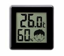 【EMDドリテック特価品11月末出荷分まで】デジタル温湿度計「ピッコラ」ブラック O-282BK