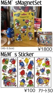 m&m's MagnetSet&Sticker　/　エムアンドエムズ　マグネットセット＆ステッカー