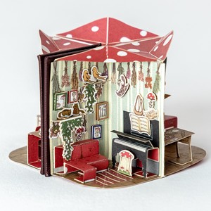 Mushroom House miniature POP-UP book handmade kit