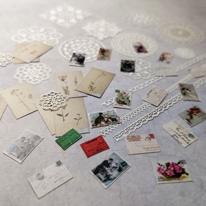 Miniature lace and cards 小さなレースとカード ペーパー素材 メッセージカード