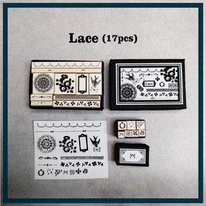DIY KIT Miniature Stamp set  [Lace] 小さなスタンプセット「レース」 手作りキット はんこ