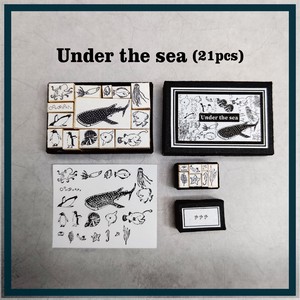 DIY KIT Miniature Stamp set  [Under the sea] 小さなスタンプセット「海」 手作りキット はんこ