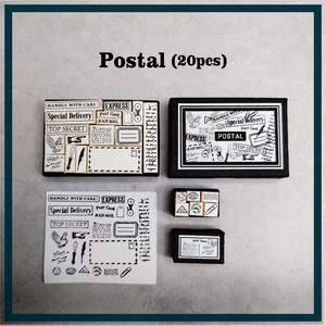 DIY KIT Miniature Stamp set  [Postal] 小さなスタンプセット「郵便」 手作りキット はんこ