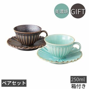 Mino ware Cup & Saucer Set Gift M