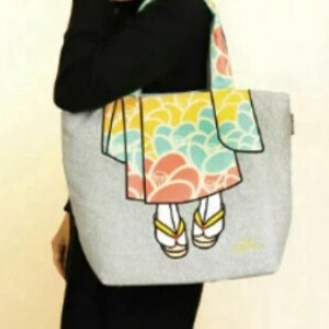 Tote Bag Floral Pattern Kimono M