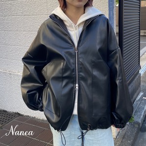 Blouson Jacket Faux Leather Oversized Blouson NEW