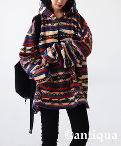 Antiqua Hoodie Long Sleeves Tops Half Zipper Ladies' Autumn/Winter