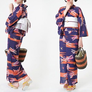 Kimono/Yukata Polyester Orange Ladies