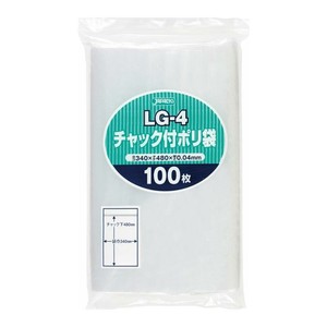 ジャパックス　チャック袋付ポリ袋   透明  LG-4  100枚入