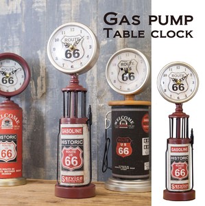 【置時計】ガスポンプテーブルクロック［GASOLINE HISTORIC ROUTE66］＜アメリカン雑貨＞