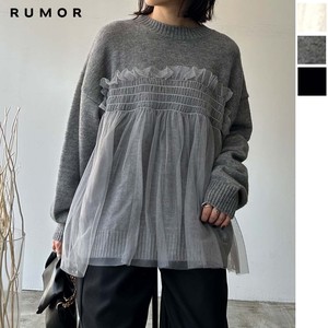 Sweater/Knitwear Pullover Tulle Docking Alpaca Touch 2023 New