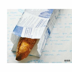 バケット袋 フランスパン紙袋ヨーロピアン柄(ブルー)No.170ヨーロピアン