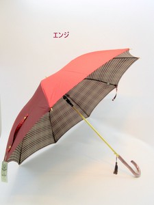 通年新作）雨傘・長傘-婦人　　甲州産両面裏格子織生地/日本製傘ジャンプ雨傘