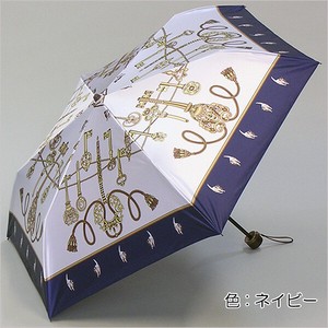 【晴雨兼用傘】50cm簡単開閉ミニ傘　サテンキーチェーン　BKコーティング　UVカット　遮光遮熱